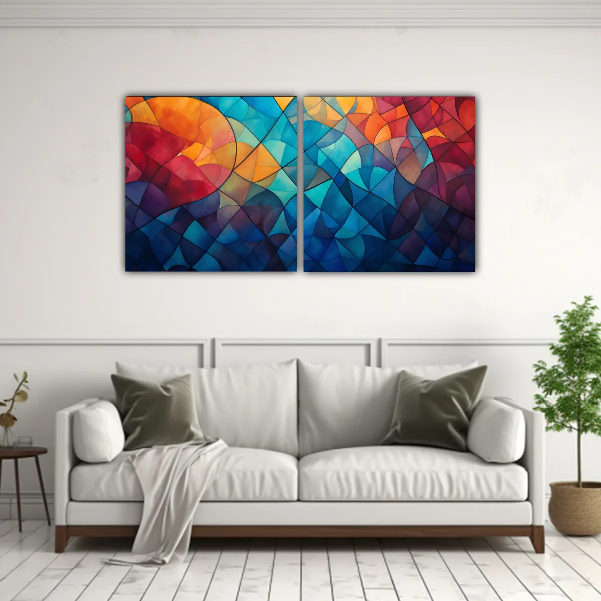 GENERICO - Diptico Moderno Elegante Reinterpretación 80x40 Cm