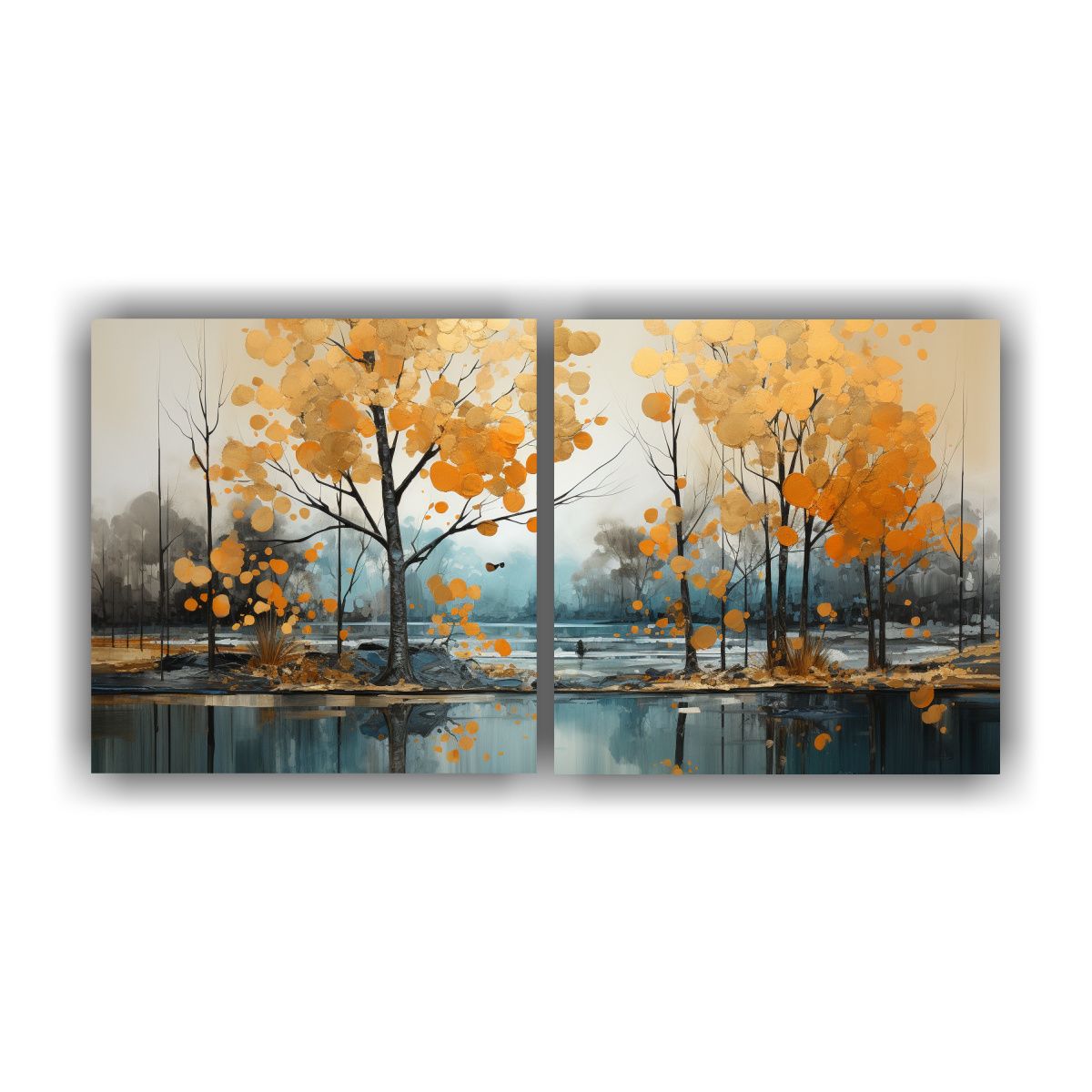 GENERICO - Cuadro Regalo Dos Telas En Bastidor Pintura 80x40 Cm