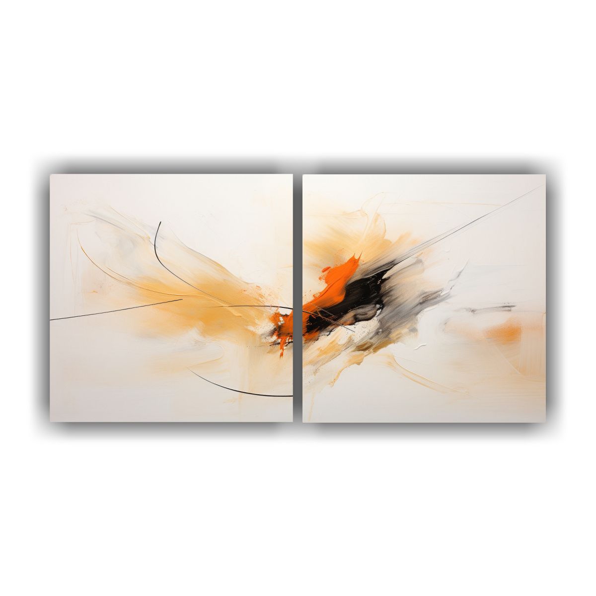GENERICO - Set 2 Pinturas De Pared Abstractas Estilo Boho 100x50 Cm