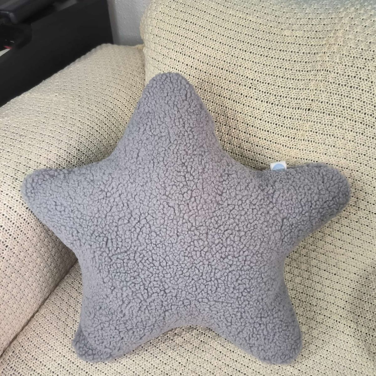 DECORACION CREATIVA - Cojín Infantil  Bebe - Estrella Gris