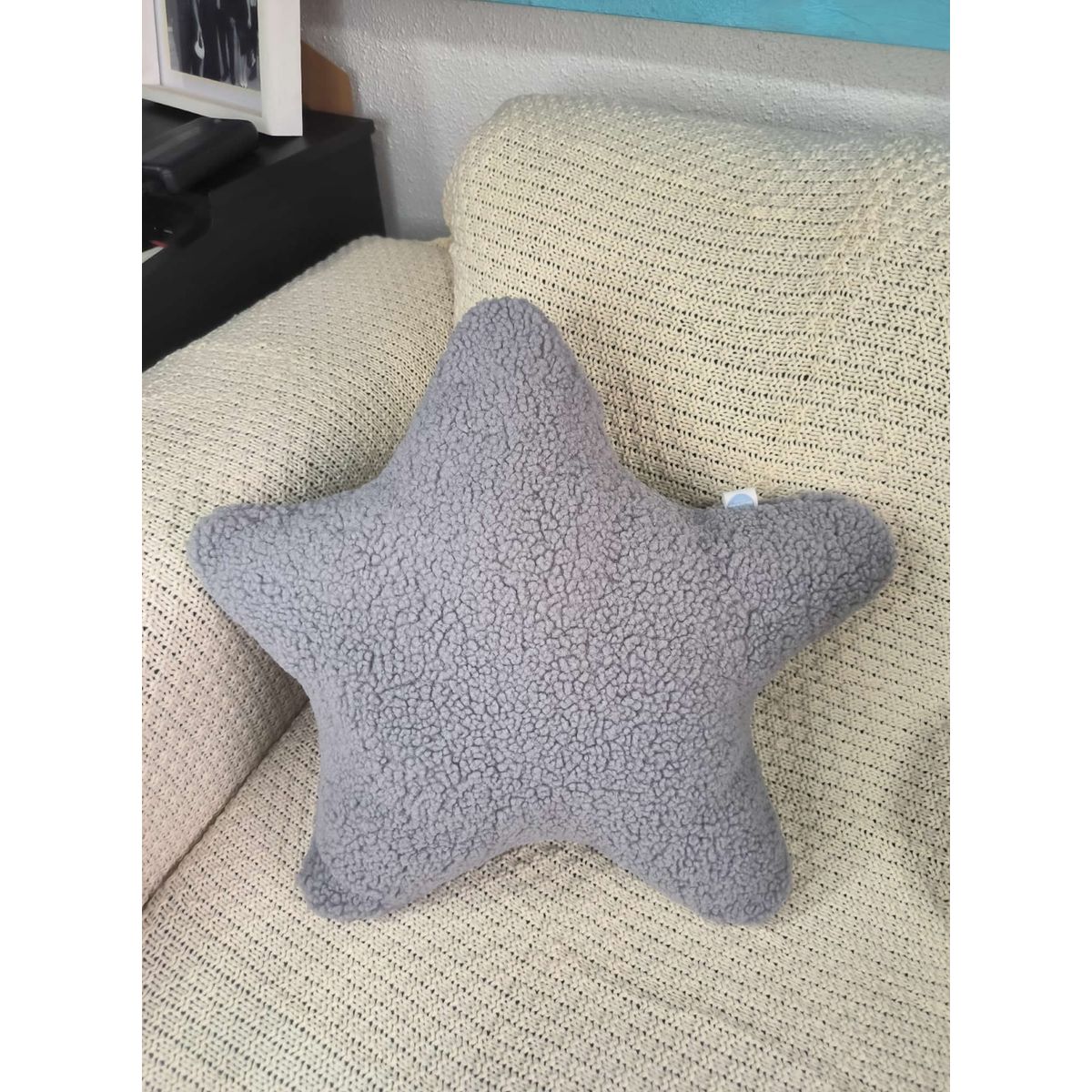 DECORACION CREATIVA - Cojín Infantil  Bebe - Estrella Gris