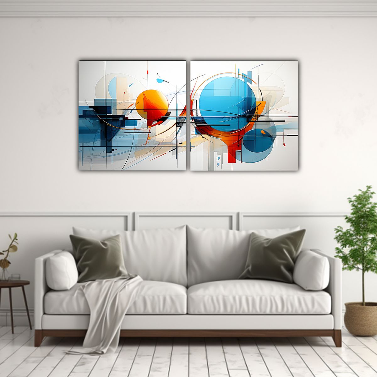 GENERICO - Cuadro Abstracto En Bastidor Telas Abstractas 80x40 Cm