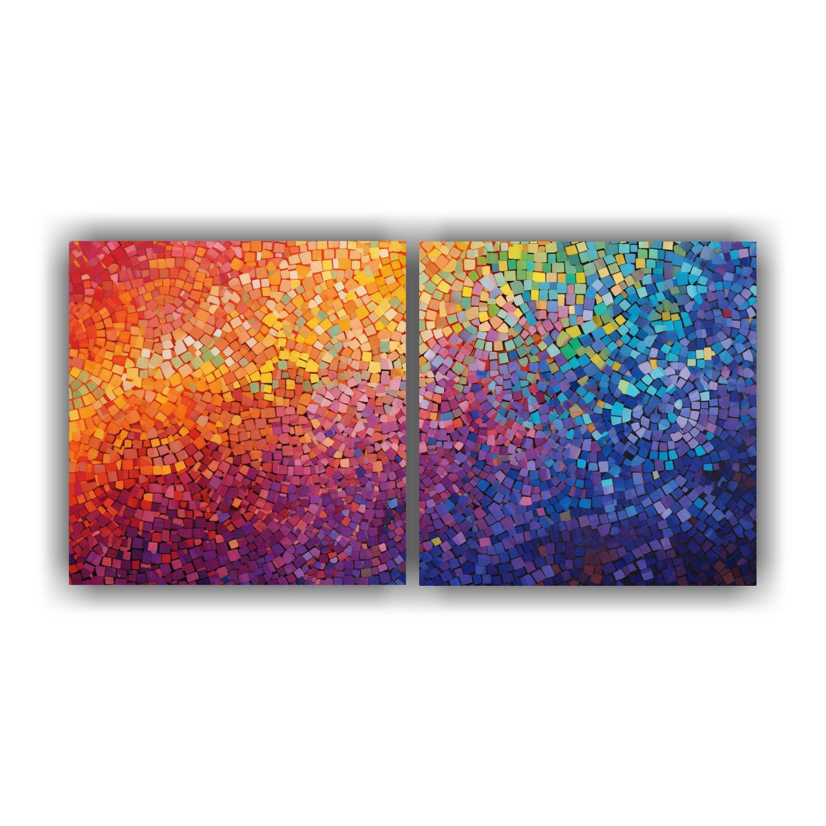 GENERICO - Lienzos Cuadro Rectangular Fusión Abstracta Del 80x40 Cm