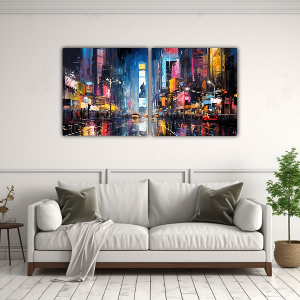 GENERICO - Pintura Enigmática De Una Bulliciosa Calle De La 80x40 Cm