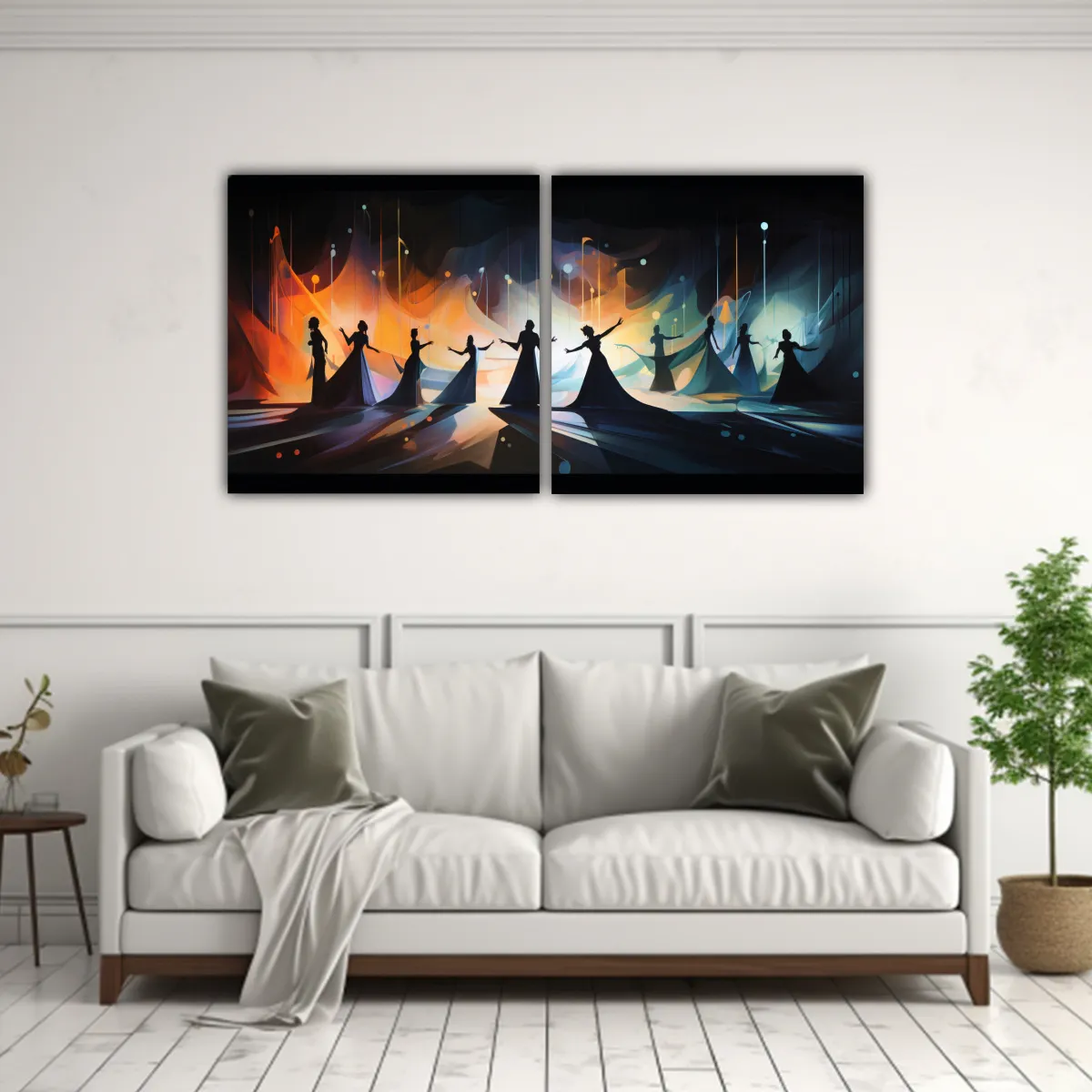 GENERICO - Cuadros Abstractos De Danza De Luz Y Sombra En 100x50 Cm