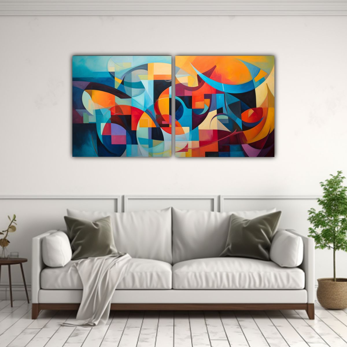 GENERICO - Cuadros Calidos Abstractos Inspirados En La 100x50 Cm