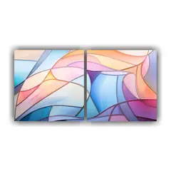 GENERICO - Cuadros Abstractos En Estilo Vitral De Alta 80x40 Cm