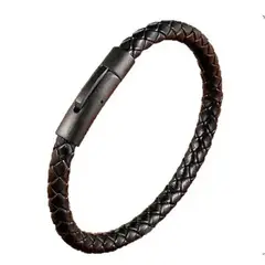 GENERICO - Pulsera De Cuero Black Manba Hombre Moda Royal Madriz