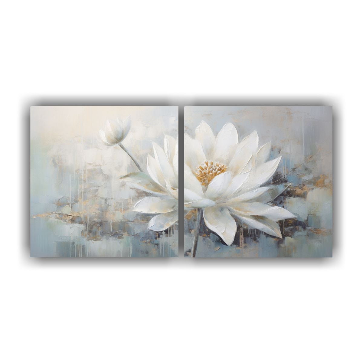GENERICO - Tela Sublimada Artesanal De La Flor De Loto Blanca 60x30 Cm