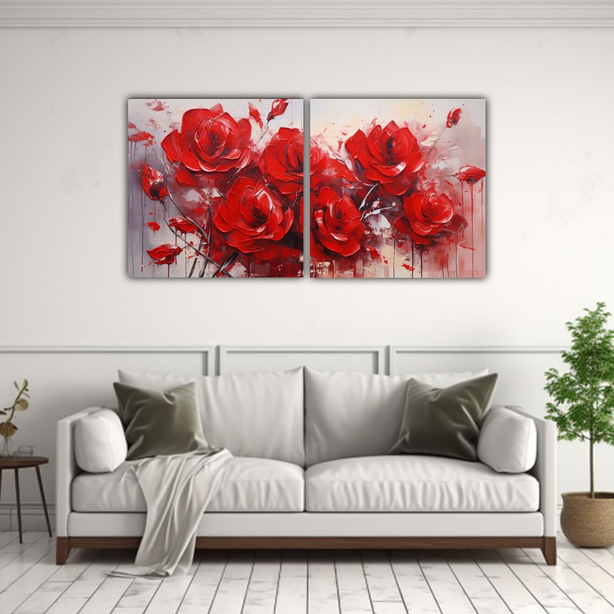GENERICO - Pintura En Lienzo Estilo Espectacular De Rosas 60x30 Cm