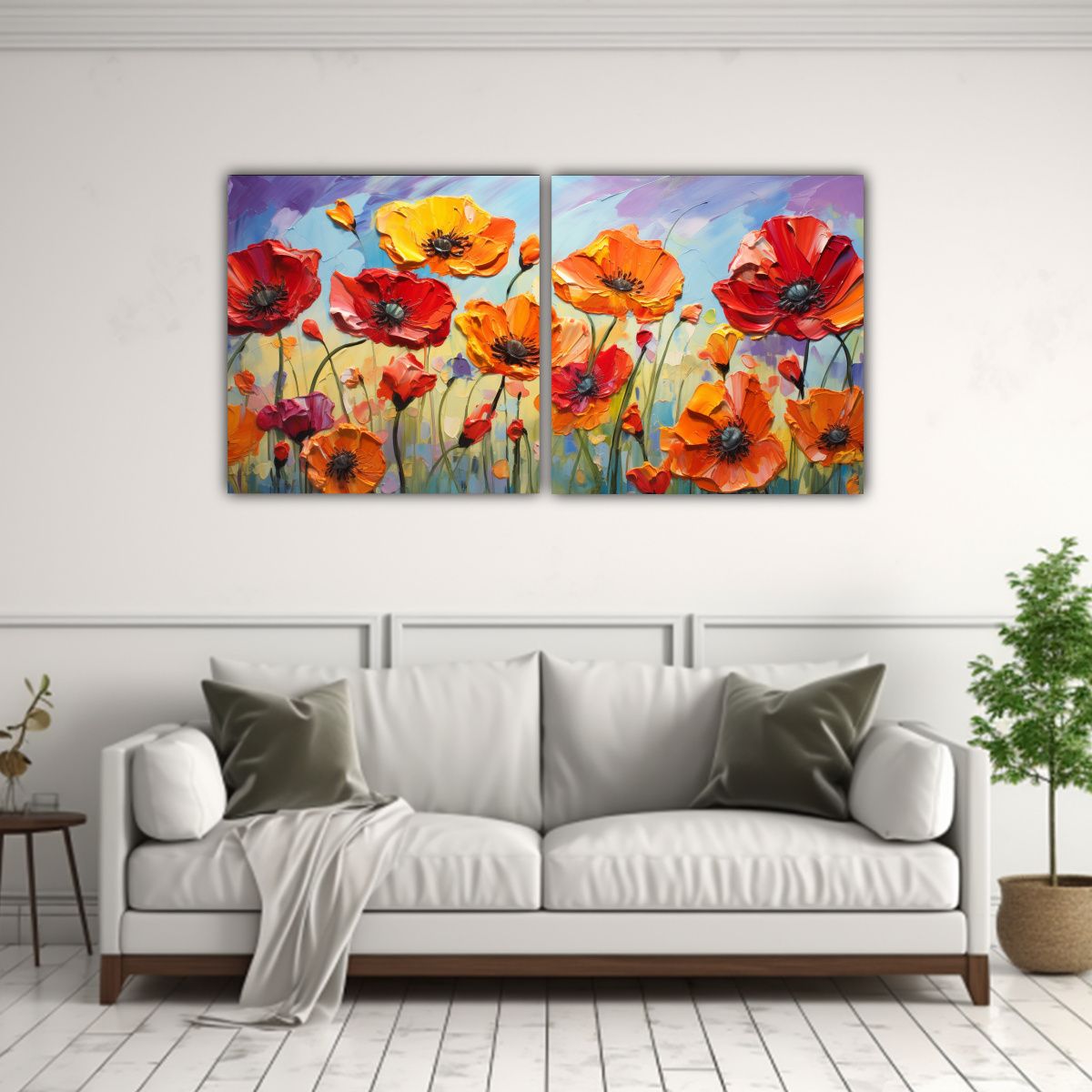 GENERICO - Pintura En Lienzo De Dos Composiciones Impreso 100x50 Cm