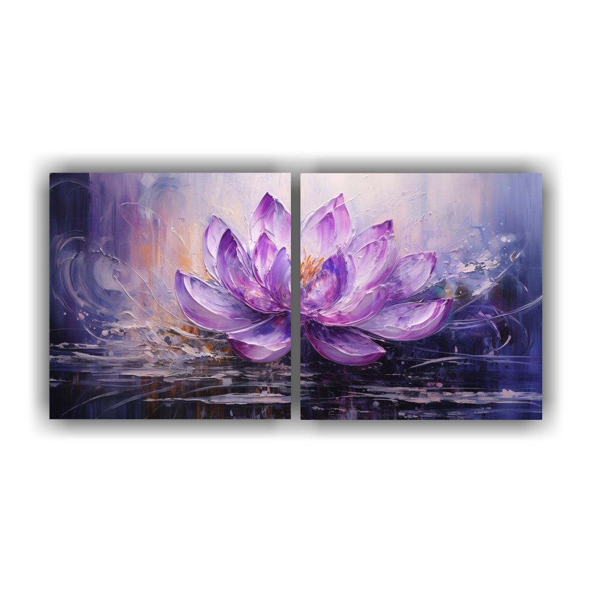 GENERICO - Pintura En Lienzo De Loto Morado En Estilo De 60x30 Cm