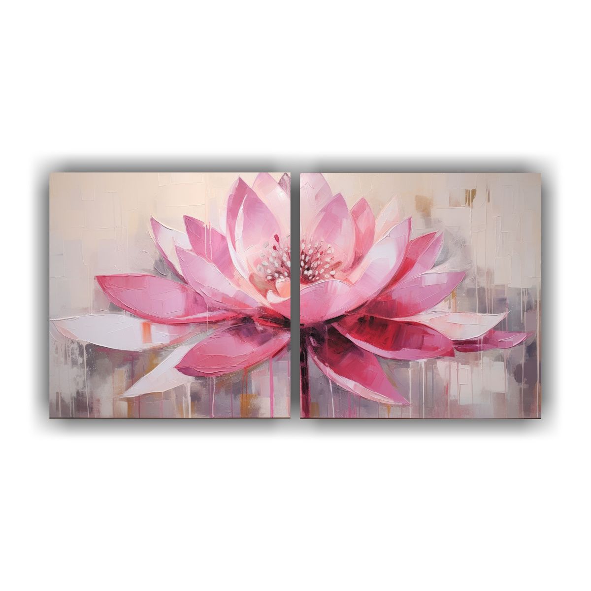 GENERICO - Cuadro Pink Lotus En Bastidor Moderno Para Cocina 60x30 Cm