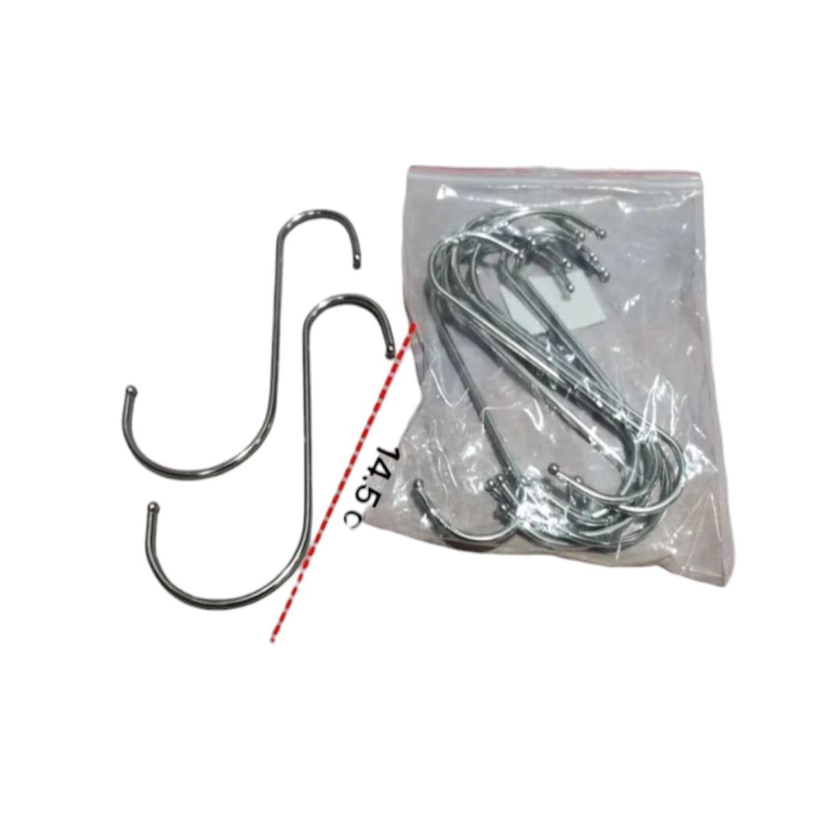 GENERICO - Kit 30 Ganchos S de Metal 14.5cm Gms