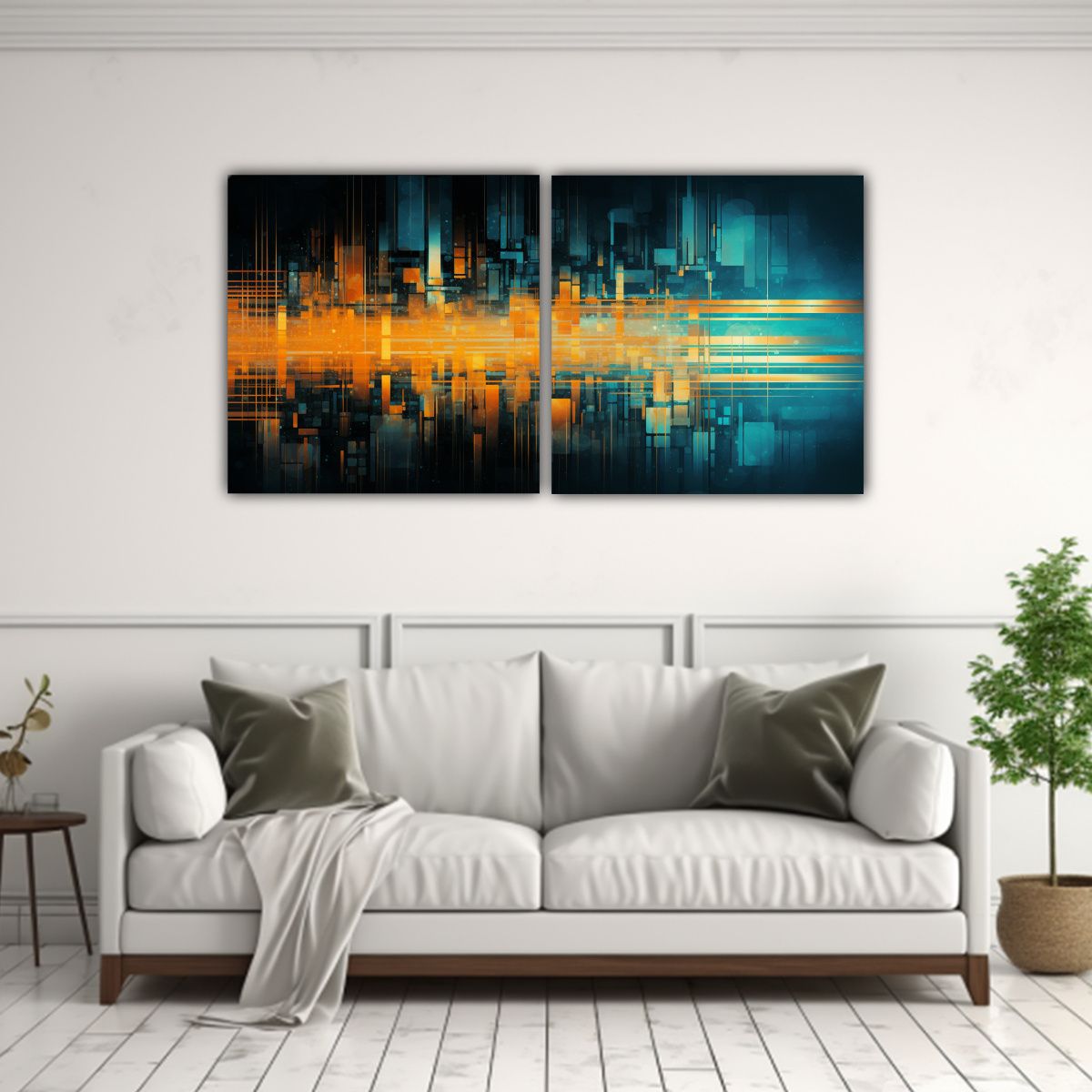 GENERICO - Set 2 Artes Modernos Urbano Impresión Digital 100x50 Cm