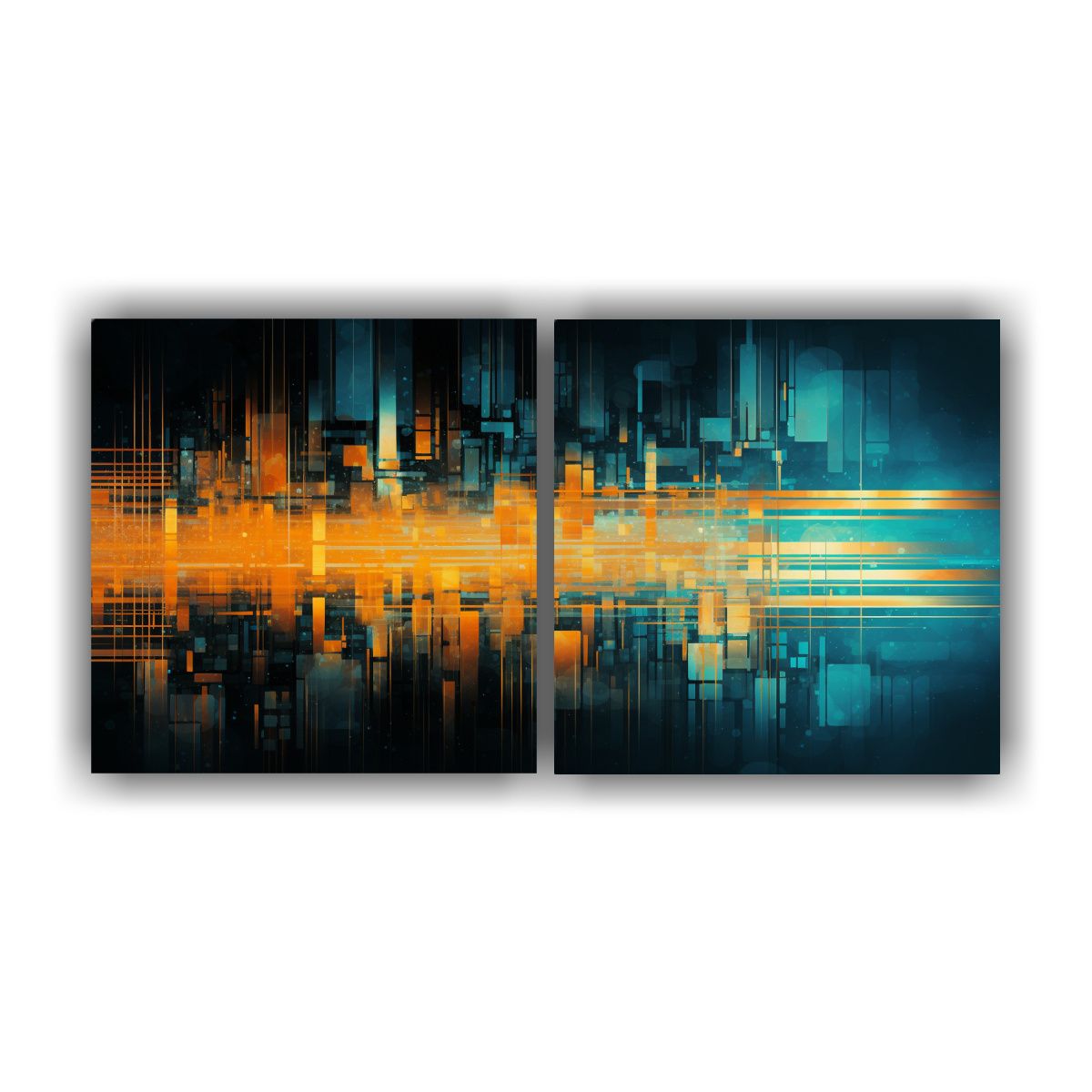 GENERICO - Set 2 Artes Modernos Urbano Impresión Digital 80x40 Cm