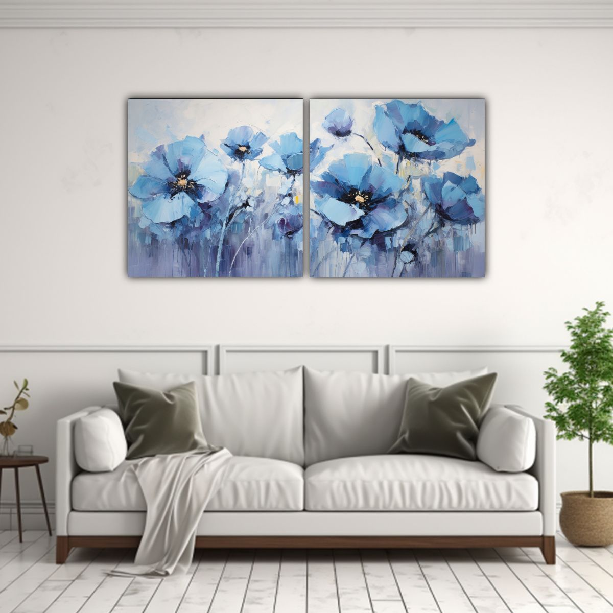 GENERICO - Dos Canvas Expresión Belleza Pintura En Lienzo 80x40 Cm