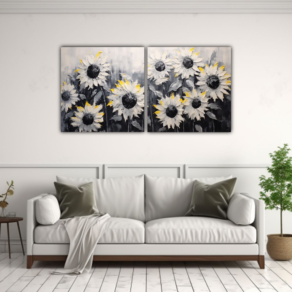 GENERICO - Arte De Pared Moderno Espacio Flores De Girasol 80x40 Cm