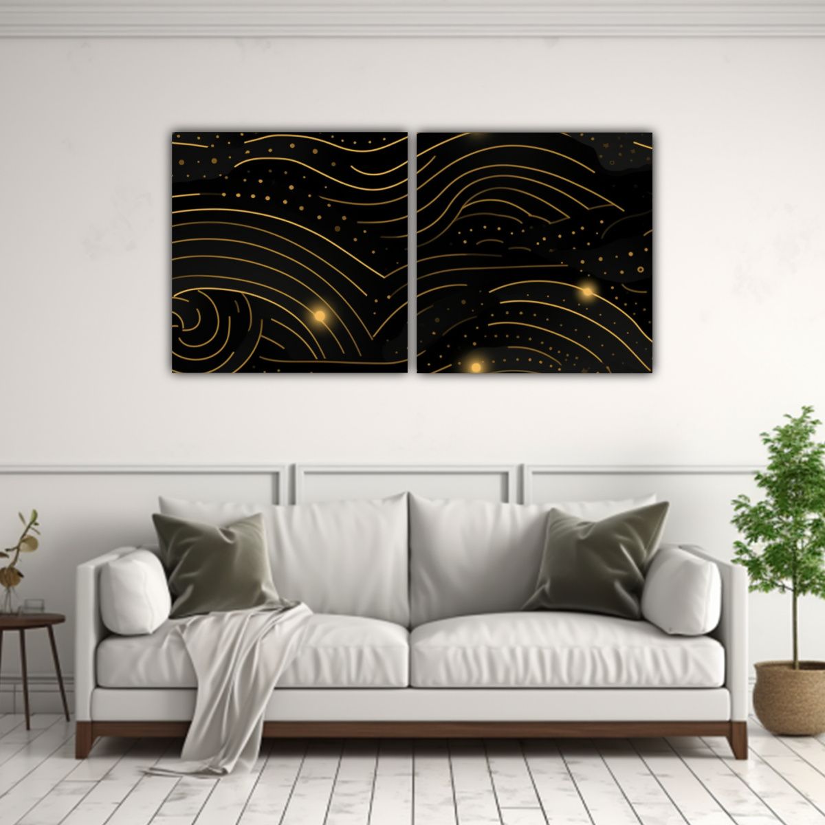 GENERICO - Juego De 2 Lienzos Cálidos Inspiración Arte 80x40 Cm