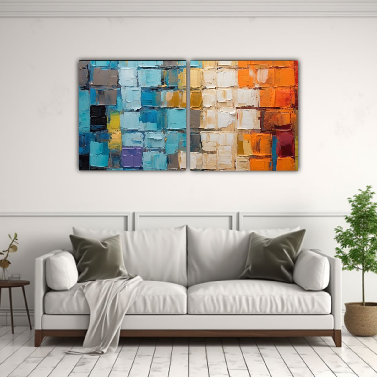 GENERICO - Díptico Multicolor Alegría Paleta Vibrante Y 100x50 Cm