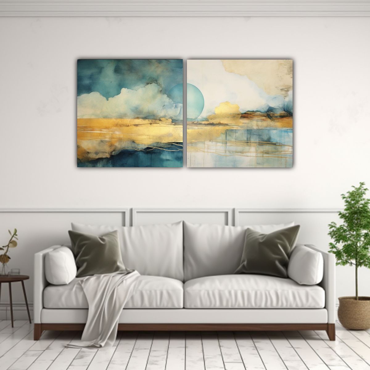 GENERICO - Dos Cuadros Inspiradores De Pintura Floral Con 100x50 Cm