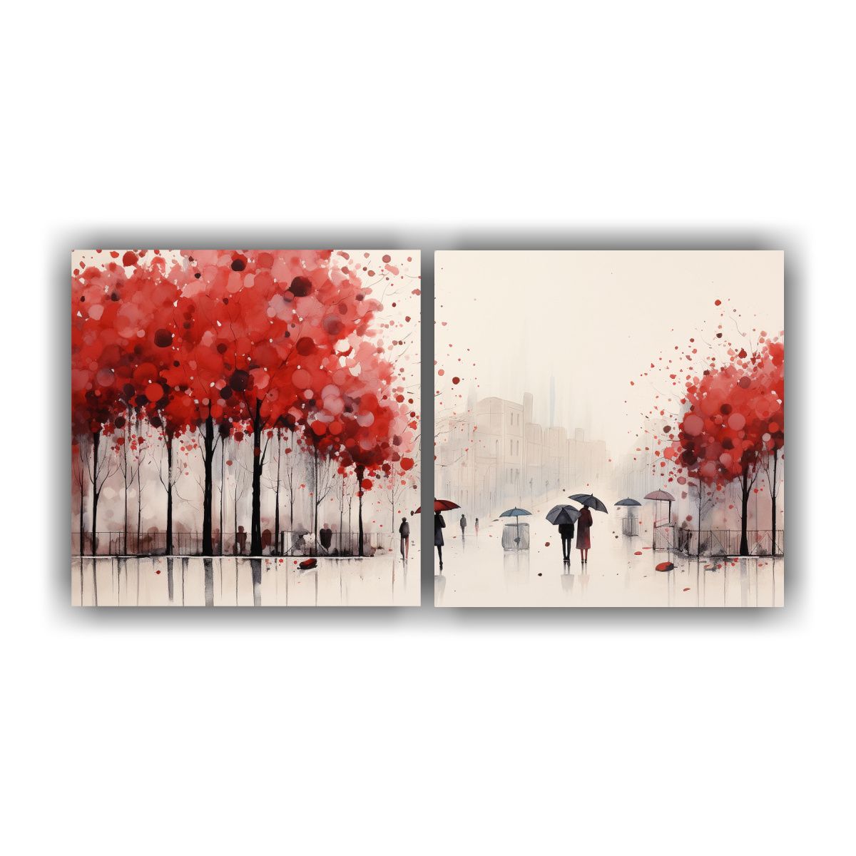 GENERICO - Cuadros Decorativos Con Personas Caminando Bajo 60x30 Cm