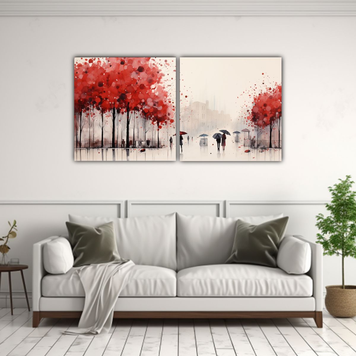 GENERICO - Cuadros Decorativos Con Personas Caminando Bajo 60x30 Cm