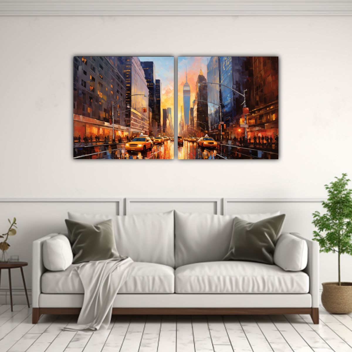 GENERICO - Pintura Al óleo De La 5ta Avenida Con Paleta De 80x40 Cm