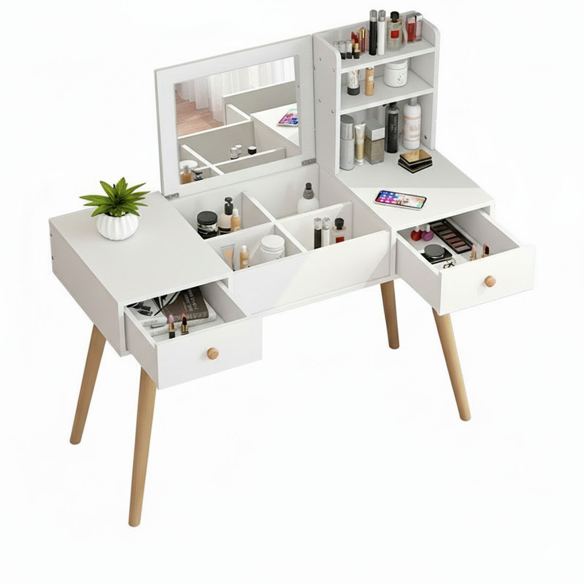 SPACE HOME - tocador escritorio Magic color blanco 2 cajones