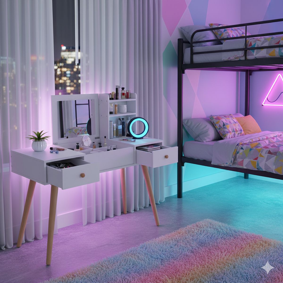 SPACE HOME - tocador escritorio Magic color blanco 2 cajones