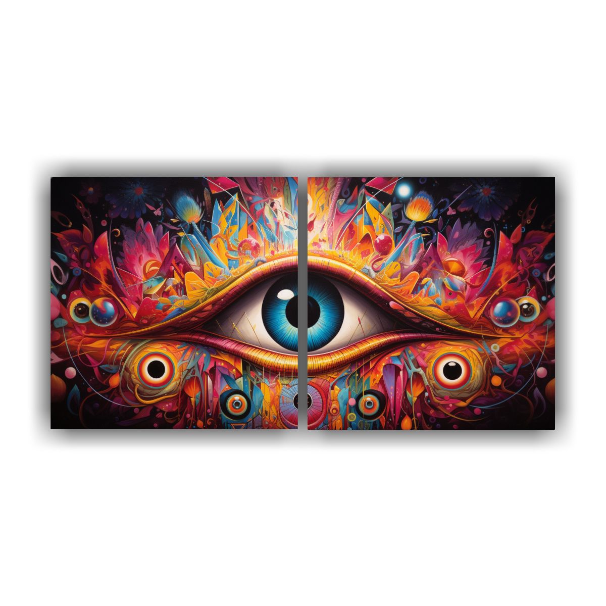 GENERICO - Arte Abstracto Ojos Impresionantes En Dos Estilos 60x30 Cm