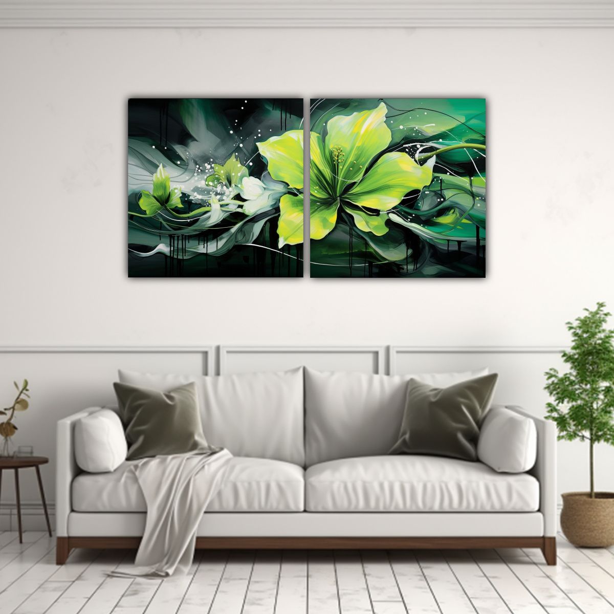GENERICO - Conjunto 2 Pinturas Decorativas Con Estilo De 60x30 Cm