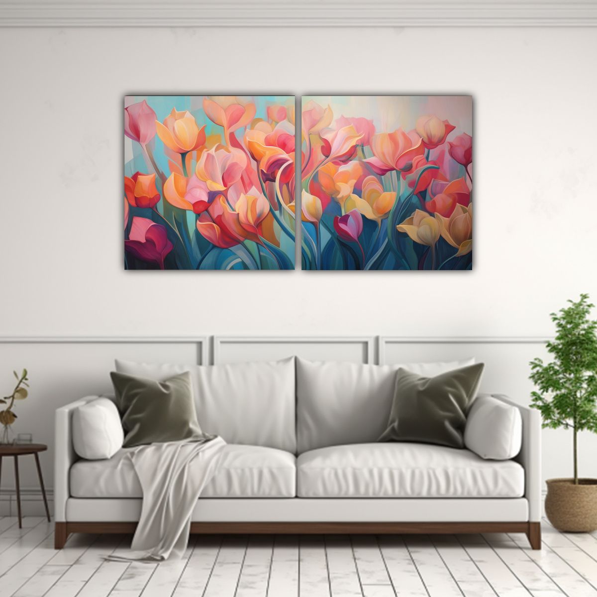 GENERICO - Pinturas Abstractas De Flores Duraderas 60x30 Cm