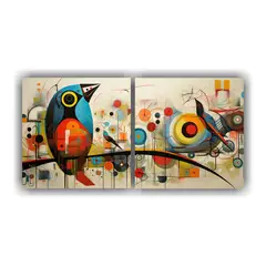GENERICO - Cuadros De Pájaros Abstractos Para Decoración 80x40 Cm