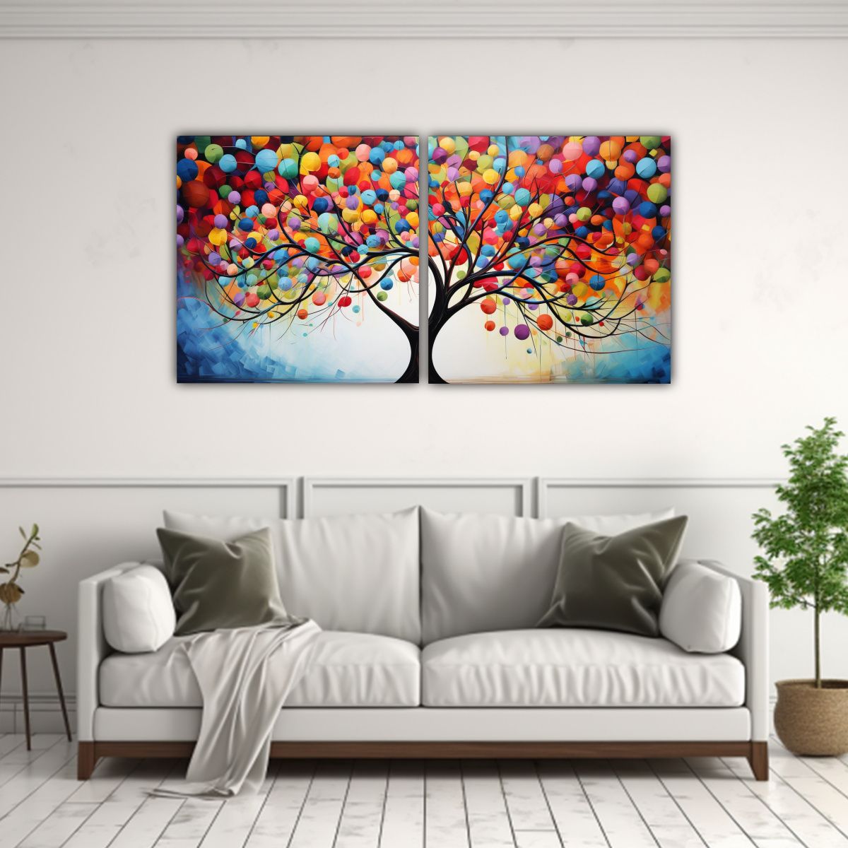 GENERICO - Cuadros Abstractos De árboles Para Decorar Tu 80x40 Cm