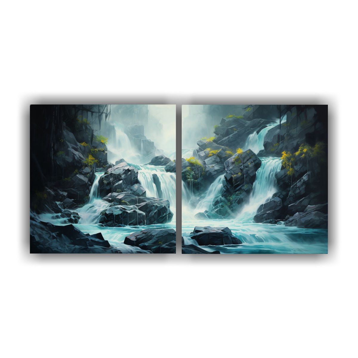 GENERICO - Pinturas Abstractas En Cascada En Trazos Para 100x50 Cm