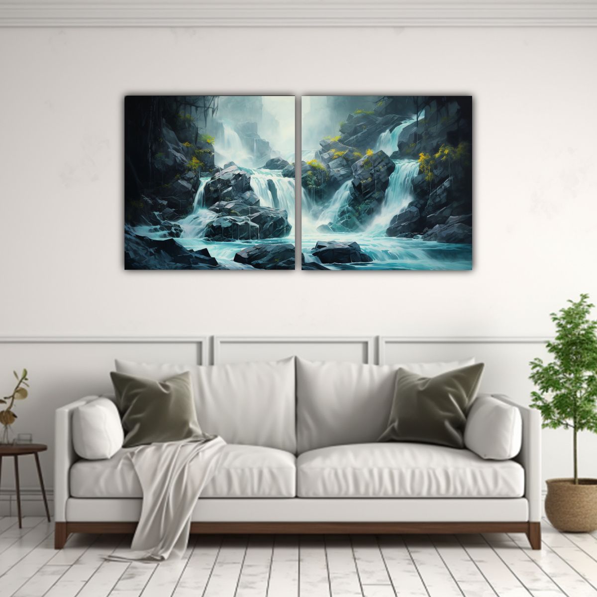 GENERICO - Pinturas Abstractas En Cascada En Trazos Para 100x50 Cm