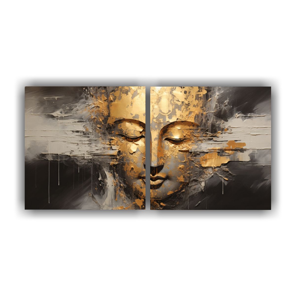 GENERICO - Cuadro De Tela Buddha Face En Estilo Abstracto 80x40 Cm