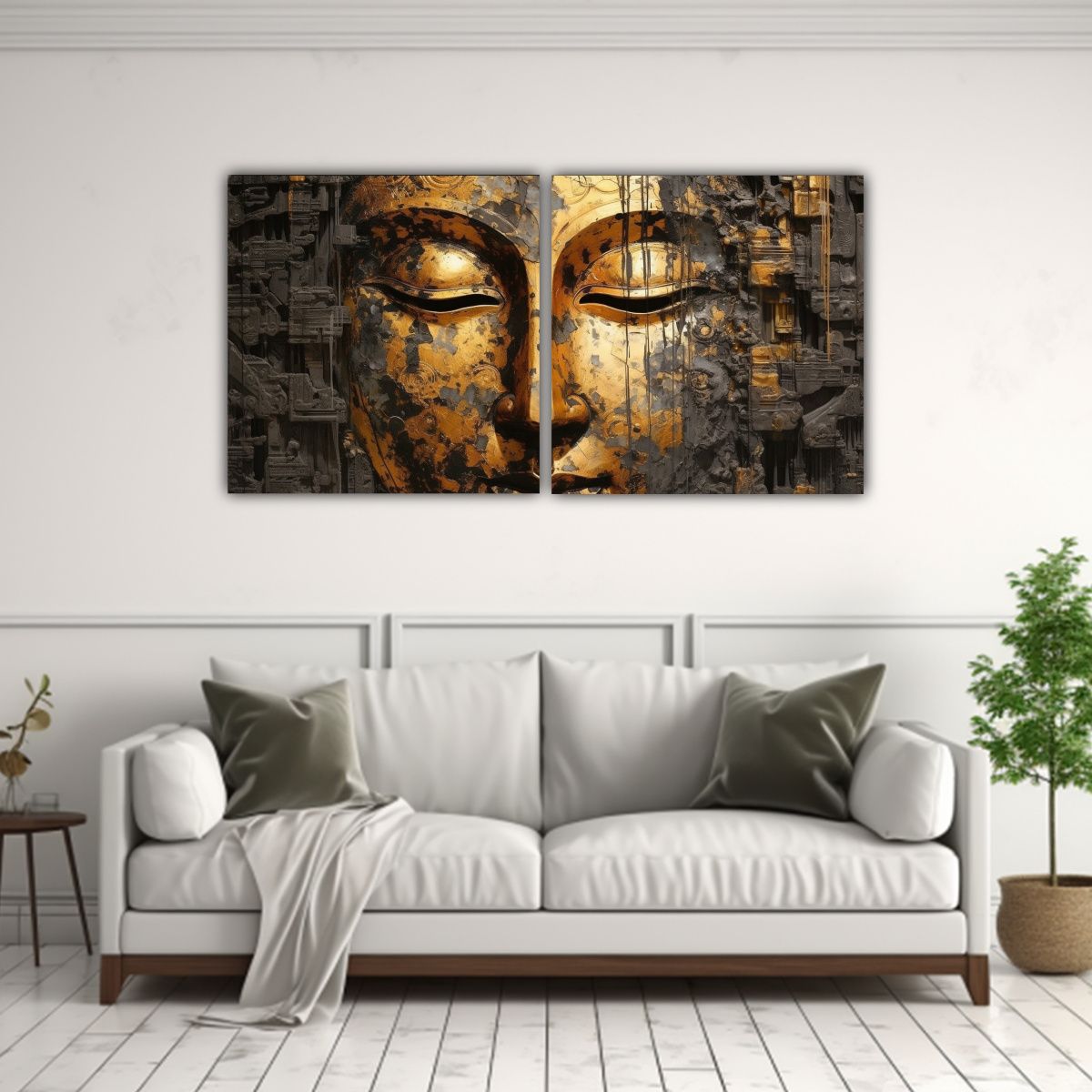 GENERICO - Cuadros De Tela Estilo Abstracto De Buddha En 80x40 Cm