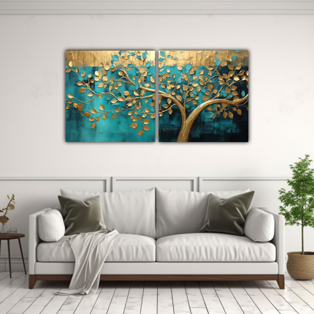 GENERICO - Conjunto De Arte Gráfico Imagen De árbol En 80x40 Cm