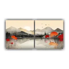 GENERICO - Cuadros Montañas Reflejadas En El Clásico 100x50 Cm