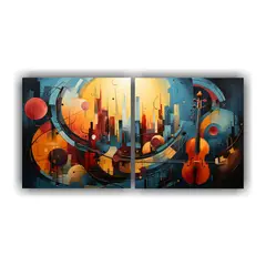 GENERICO - Pintura Abstracta Líneas Majestuosas Estilo Dali 60x30 Cm