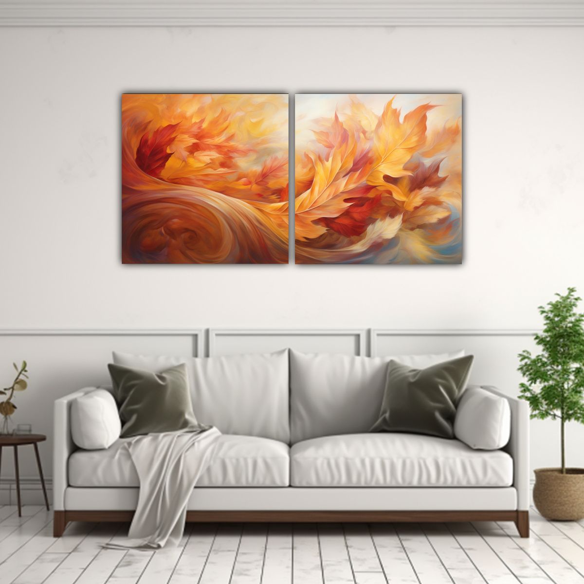 GENERICO - Pinturas Decorativas Otoñales Hojas Danzantes 60x30 Cm