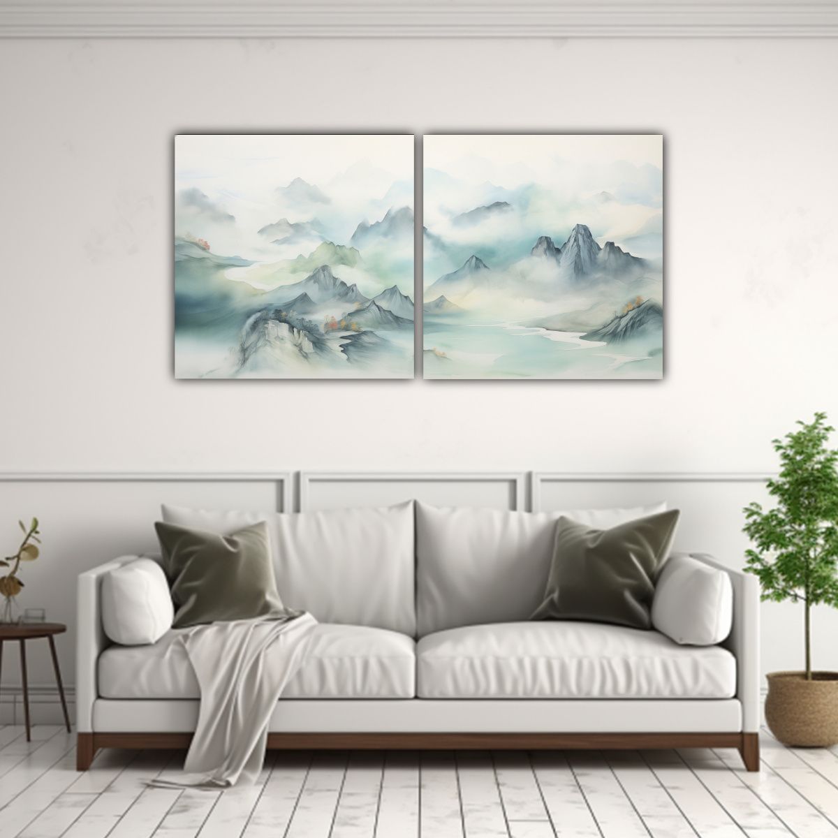 GENERICO - Paisaje Montañoso Abstracto En Pintura Decorativa 100x50 Cm