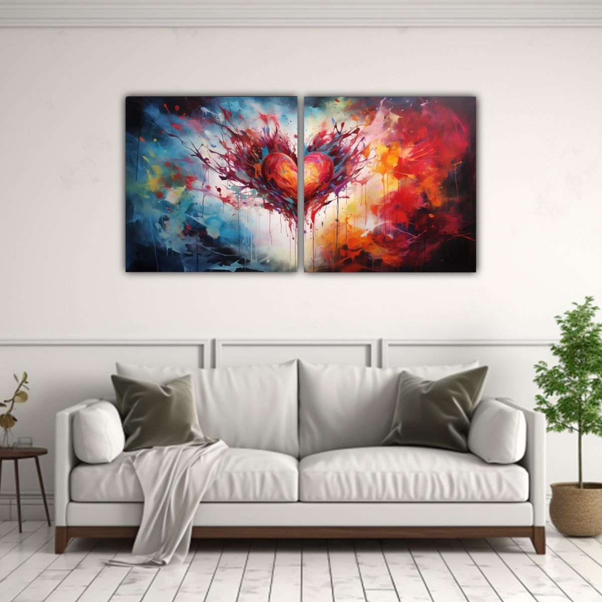 GENERICO - Cuadros Abstractos De Reflejo Del Corazón Salvaje 100x50 Cm