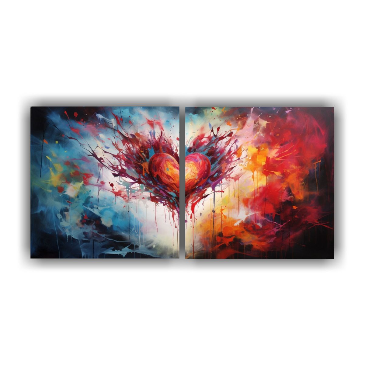 GENERICO - Cuadros Abstractos De Reflejo Del Corazón Salvaje 80x40 Cm