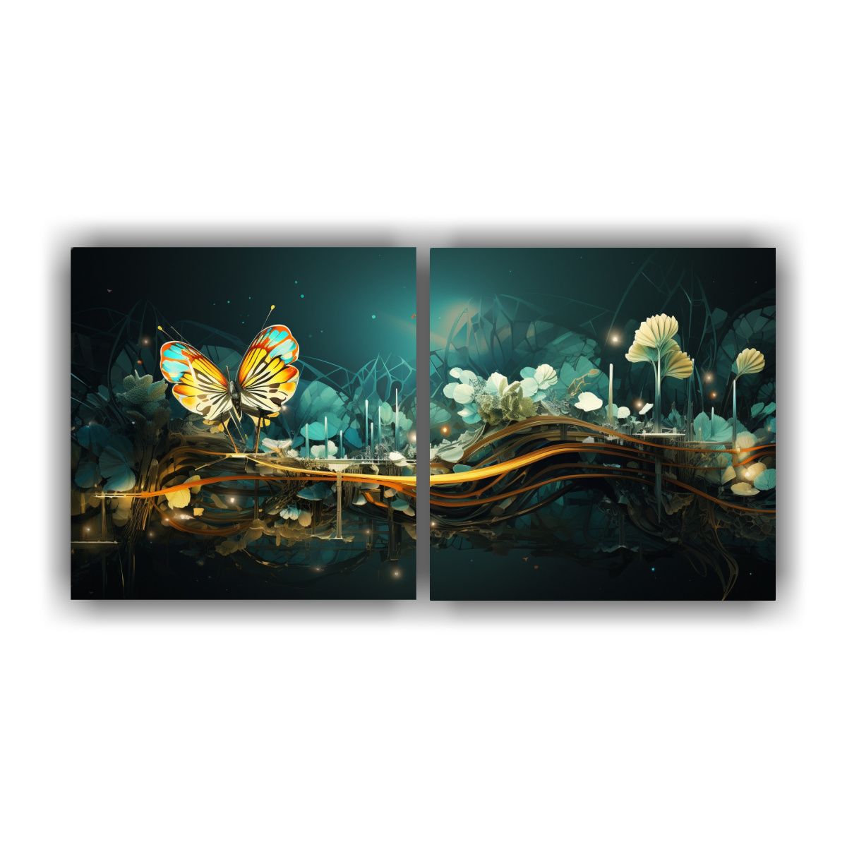 GENERICO - Pinturas Abstractas Fusionando Tecnología Y 60x30 Cm