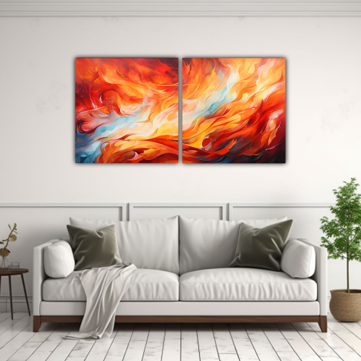 GENERICO - Artes De Pared Moderno Abstracto En Rojos Cálidos 100x50 Cm