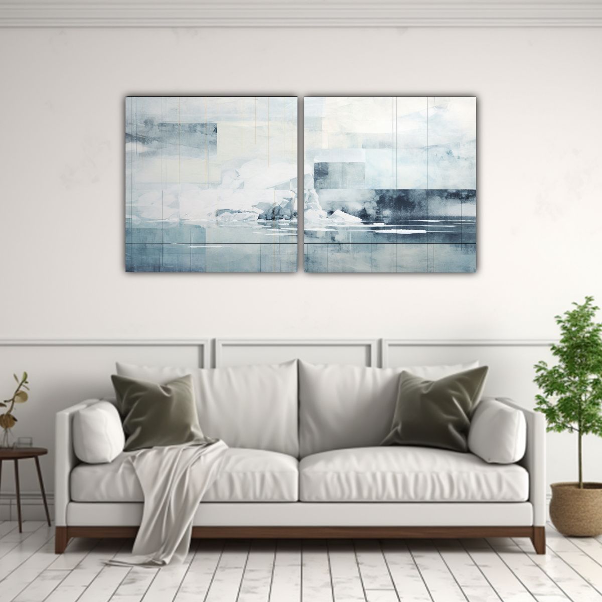 GENERICO - Dos Lienzos De Tela Estilo Galeria Majestuosas En 100x50 Cm