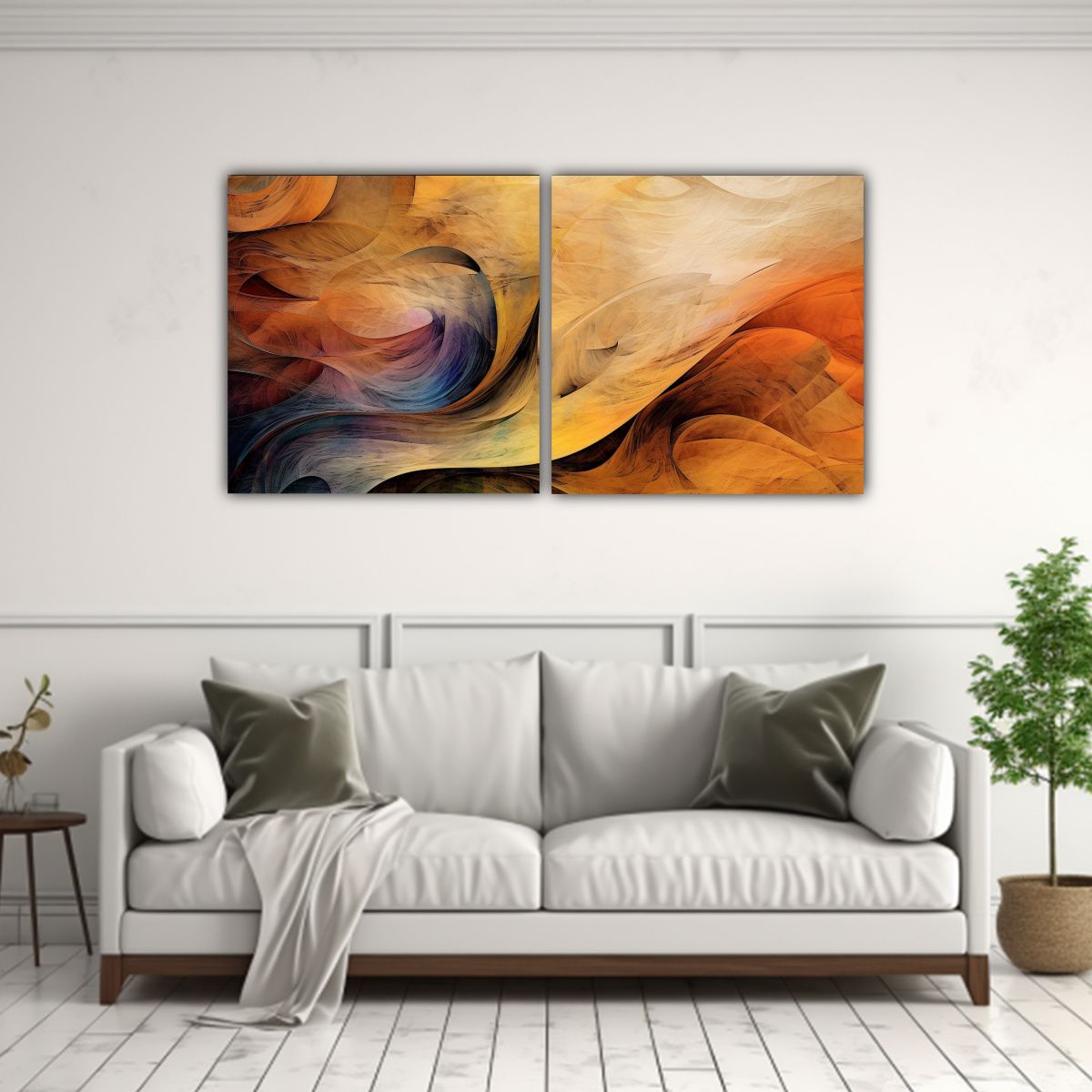 GENERICO - Lienzos Multicolores Para Cuarto Arte Abstracto 80x40 Cm